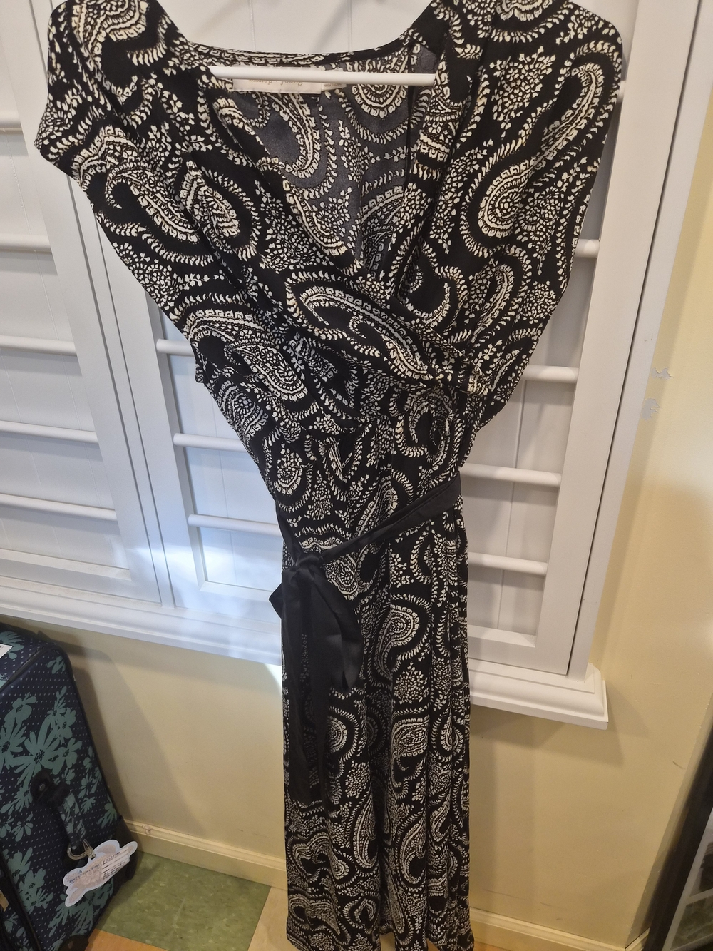 bishop + young Black and White Paisley Midi Dress